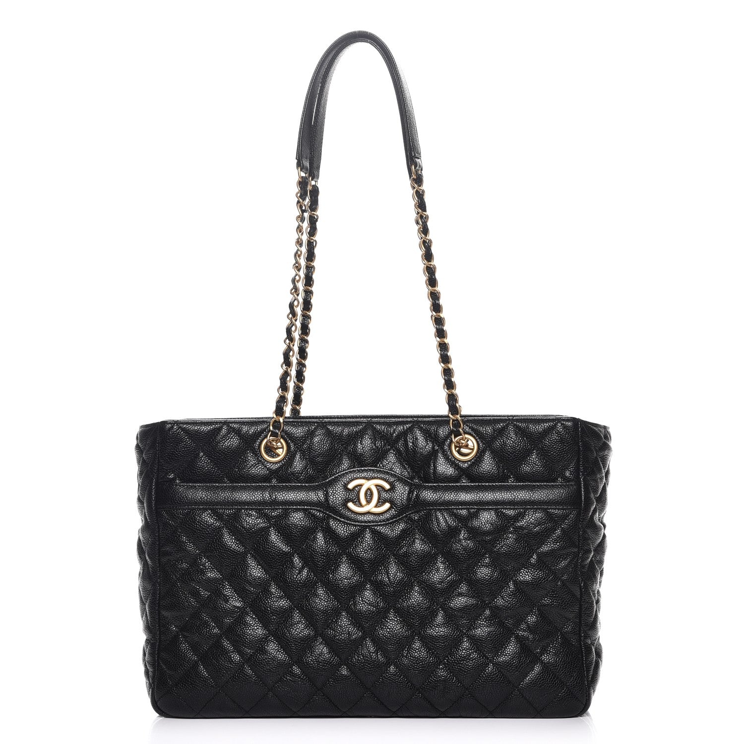 Chanel Crumpled Grained Calfskin Quilted Tote Black 1 of 7