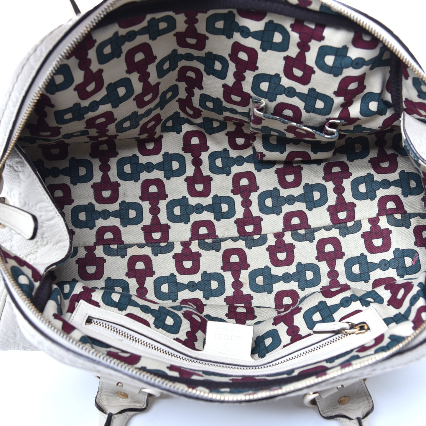 Calfskin Guccissima Signoria Bowler Bag Off White