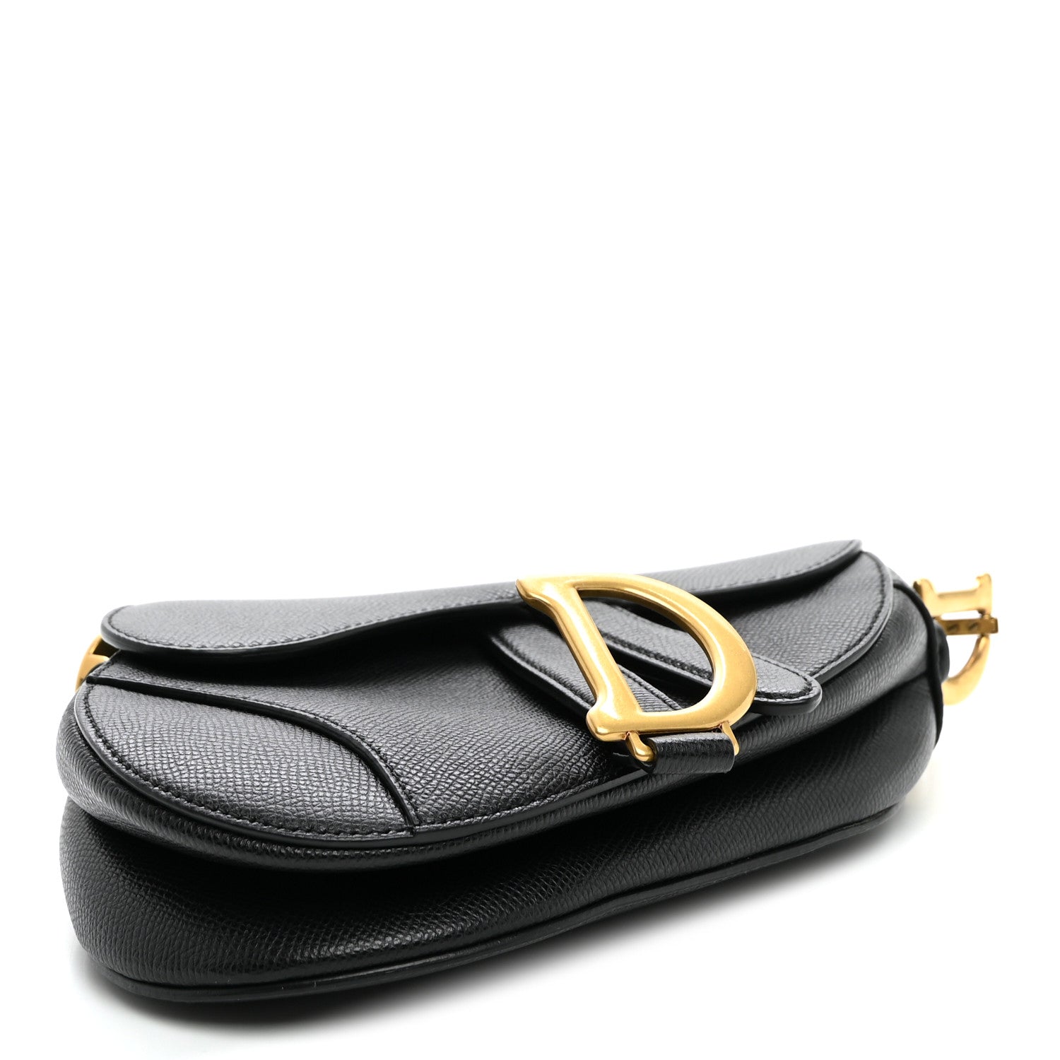 Christian Dior Grained Calfskin Mini Saddle Bag Black 4 of 11