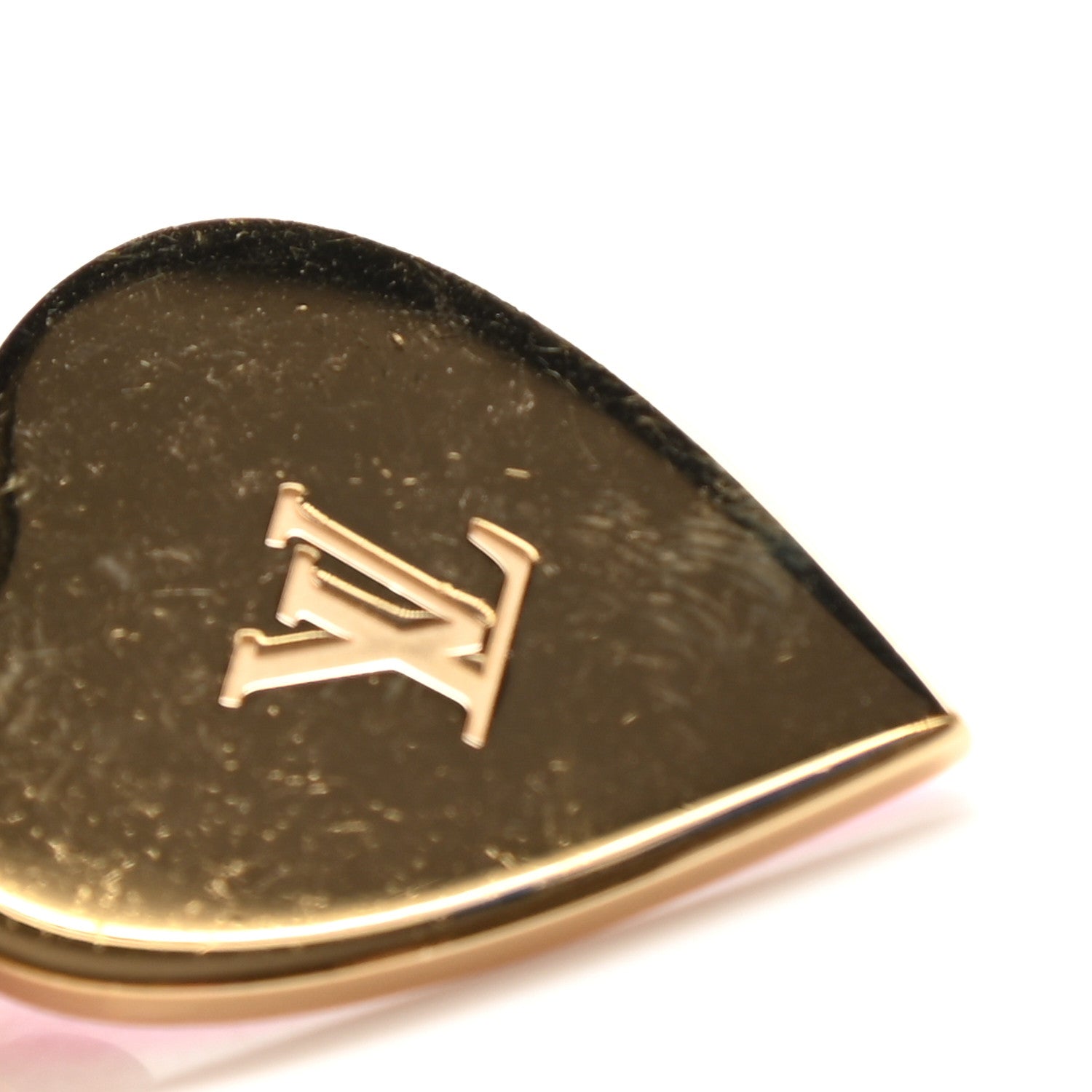 Louis Vuitton Metal Resin Game On Dice and Heart Charm Key Holder Gold 5 of 5