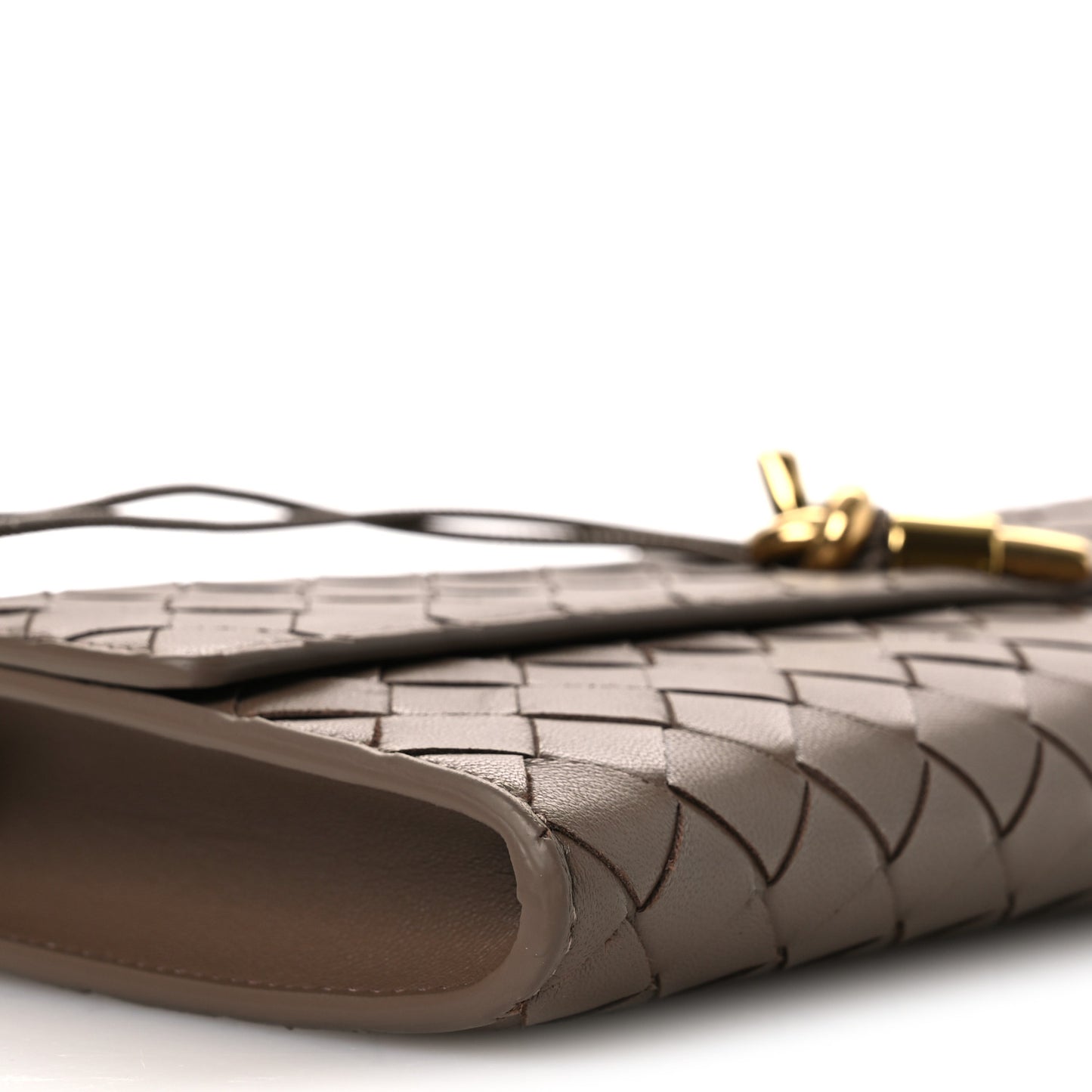 Nappa Intrecciato Long Andiamo Top Handle Clutch Pinecone
