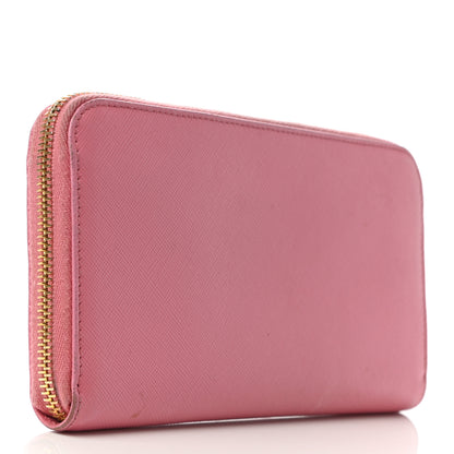 Prada Saffiano Metal Zip Around Wallet Geranio 3 of 9