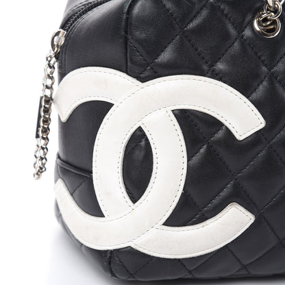 Chanel Calfskin Quilted Large Cambon Bowler Black White 13 of 22