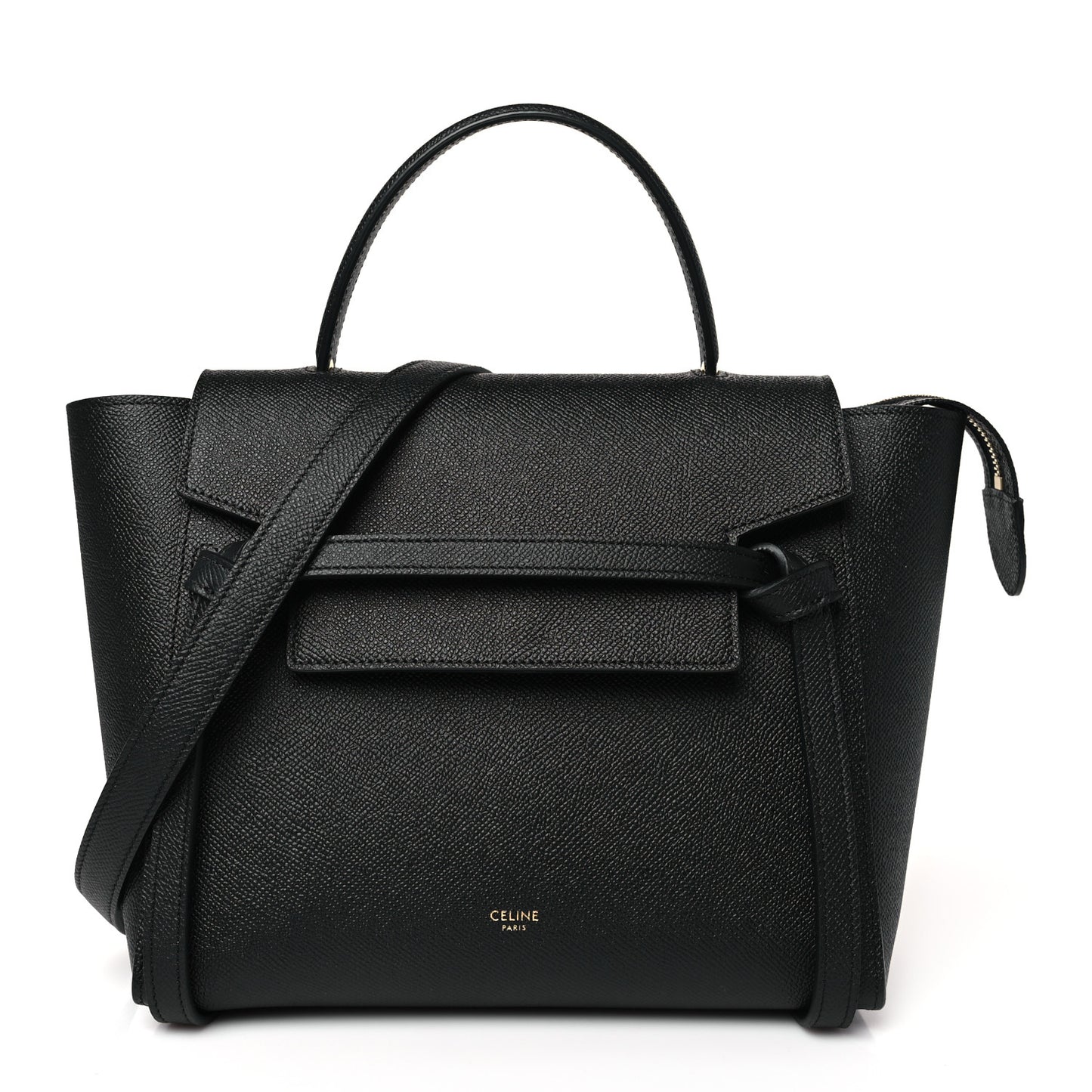 Grained Calfskin Micro Belt Bag Black