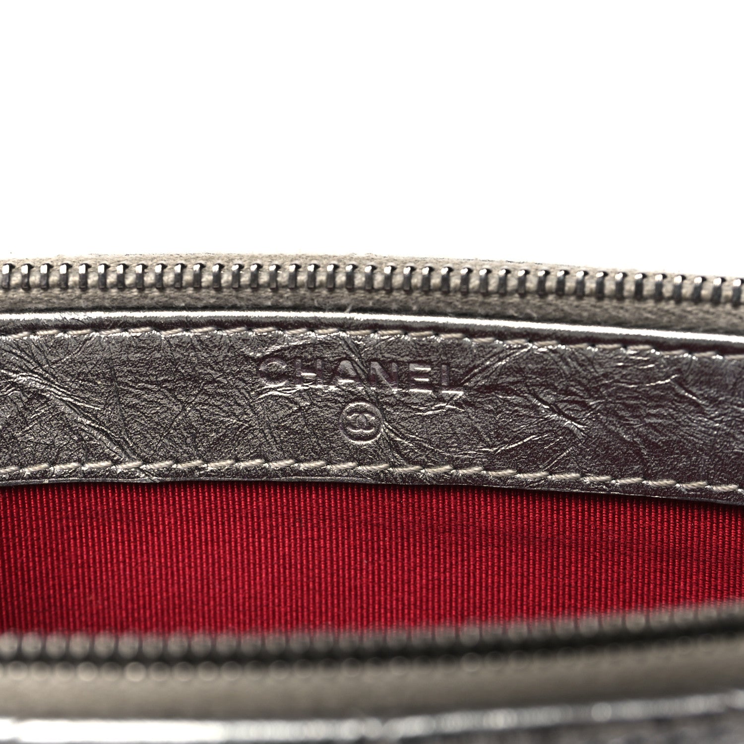 Chanel Metallic Lambskin Calfskin Quilted Small Gabrielle Clutch With Chain Silver 5 of 15