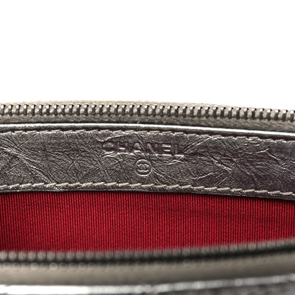 Chanel Metallic Lambskin Calfskin Quilted Small Gabrielle Clutch With Chain Silver 5 of 15