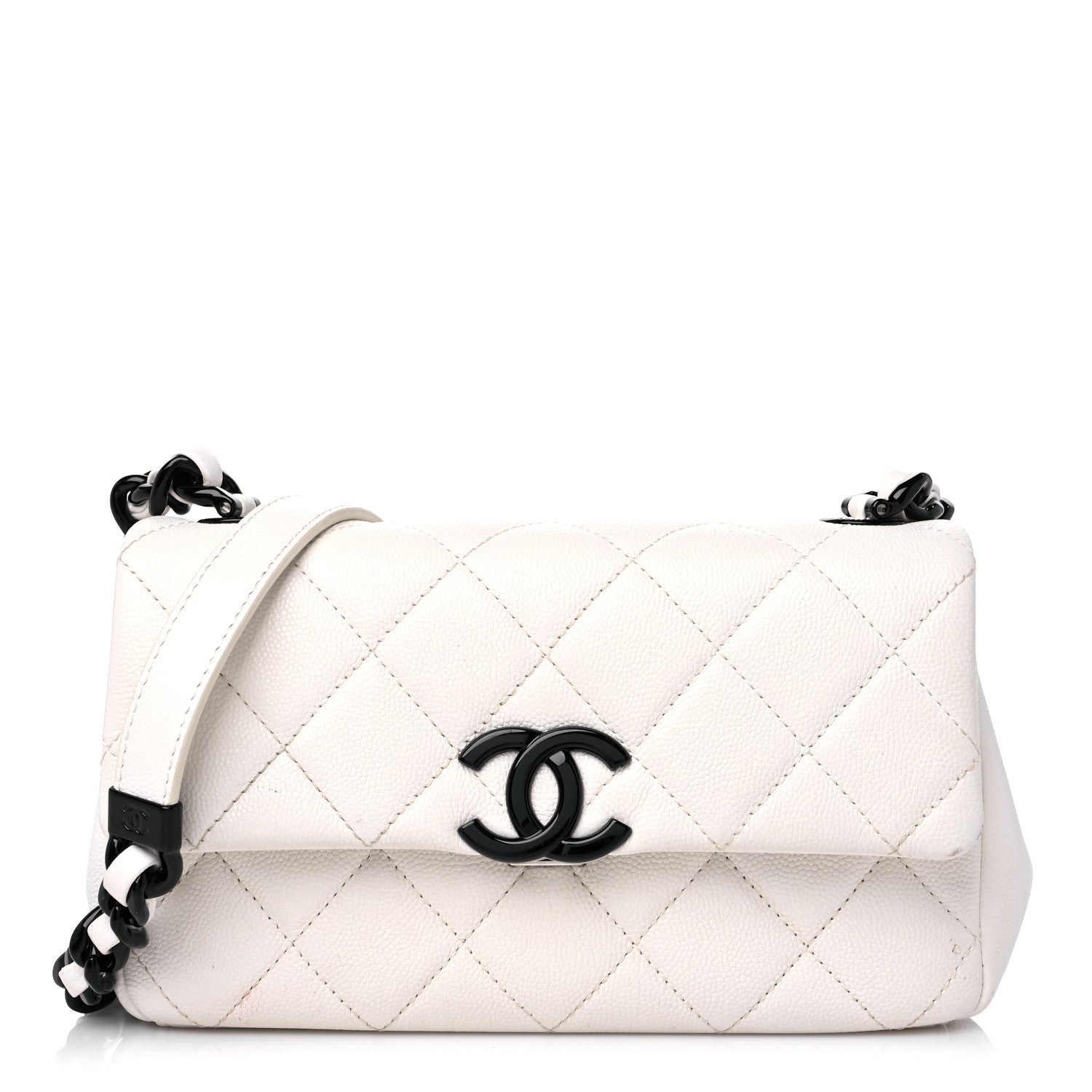 Chanel Caviar Quilted My Everything Small Flap White Black 1 of 15