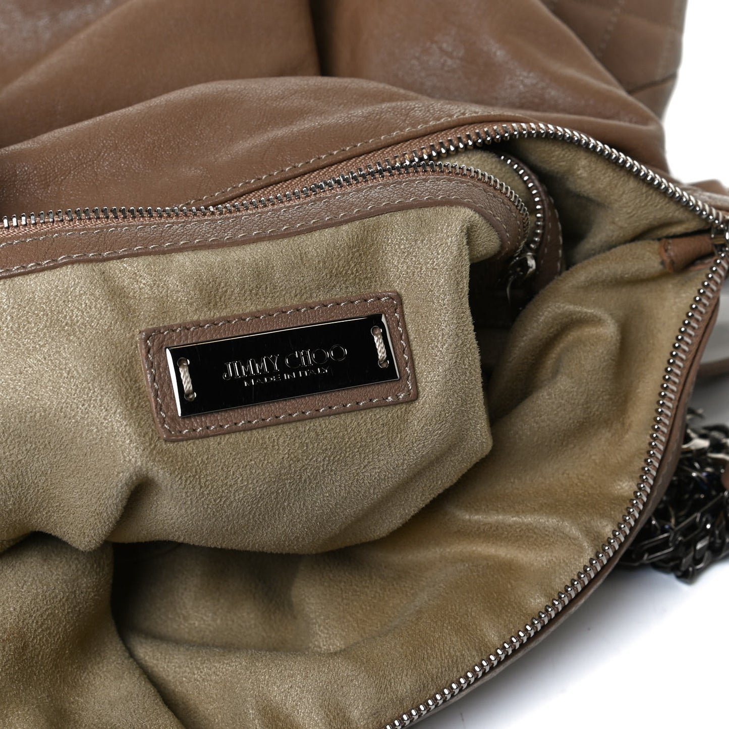 Lambskin Biker Hobo Beige