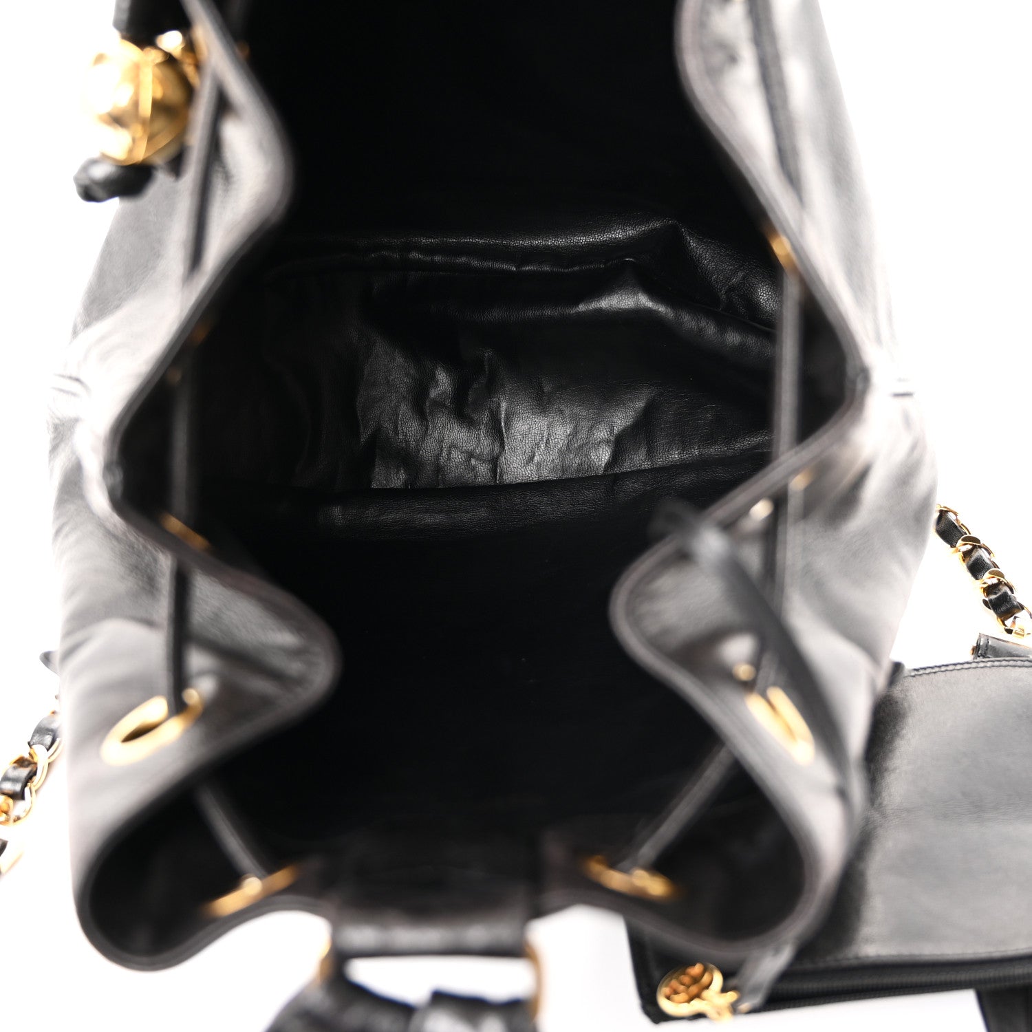 Chanel Lambskin CC Drawstring Backpack Black 6 of 12