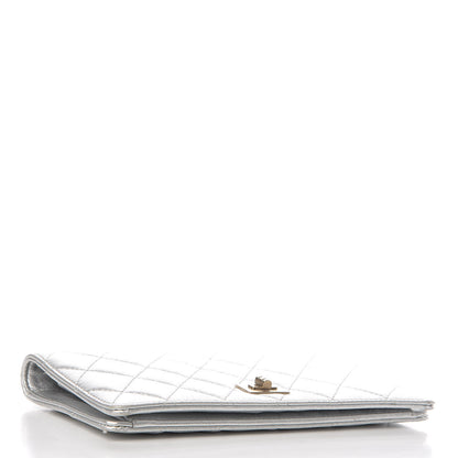 Chanel Metallic Lambskin Quilted Reissue Yen Wallet Silver 4 of 9