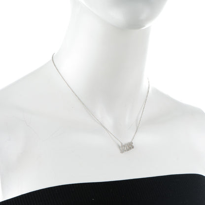 Tiffany 18K White Gold Diamond Kiss Pendant Necklace 3 of 5