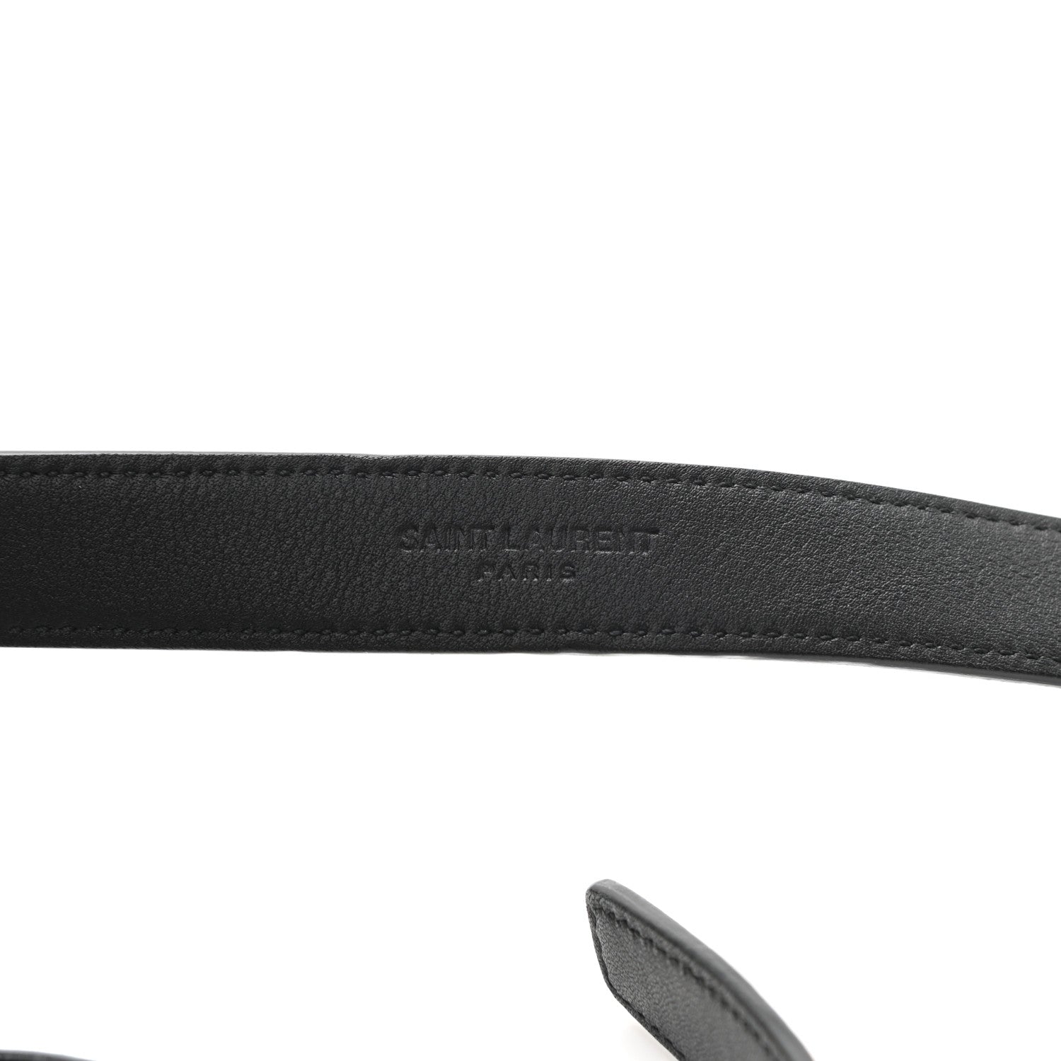 Saint Laurent Smooth Calfskin Monogram Square Buckle Belt 95 38 Black 3 of 6
