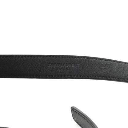 Saint Laurent Smooth Calfskin Monogram Square Buckle Belt 95 38 Black 3 of 6