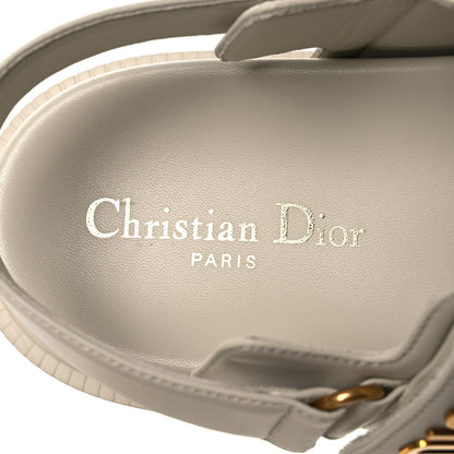 Christian Dior Lambskin Dioract 10mm Slide Sandals 39.5 Off White 9 of 11