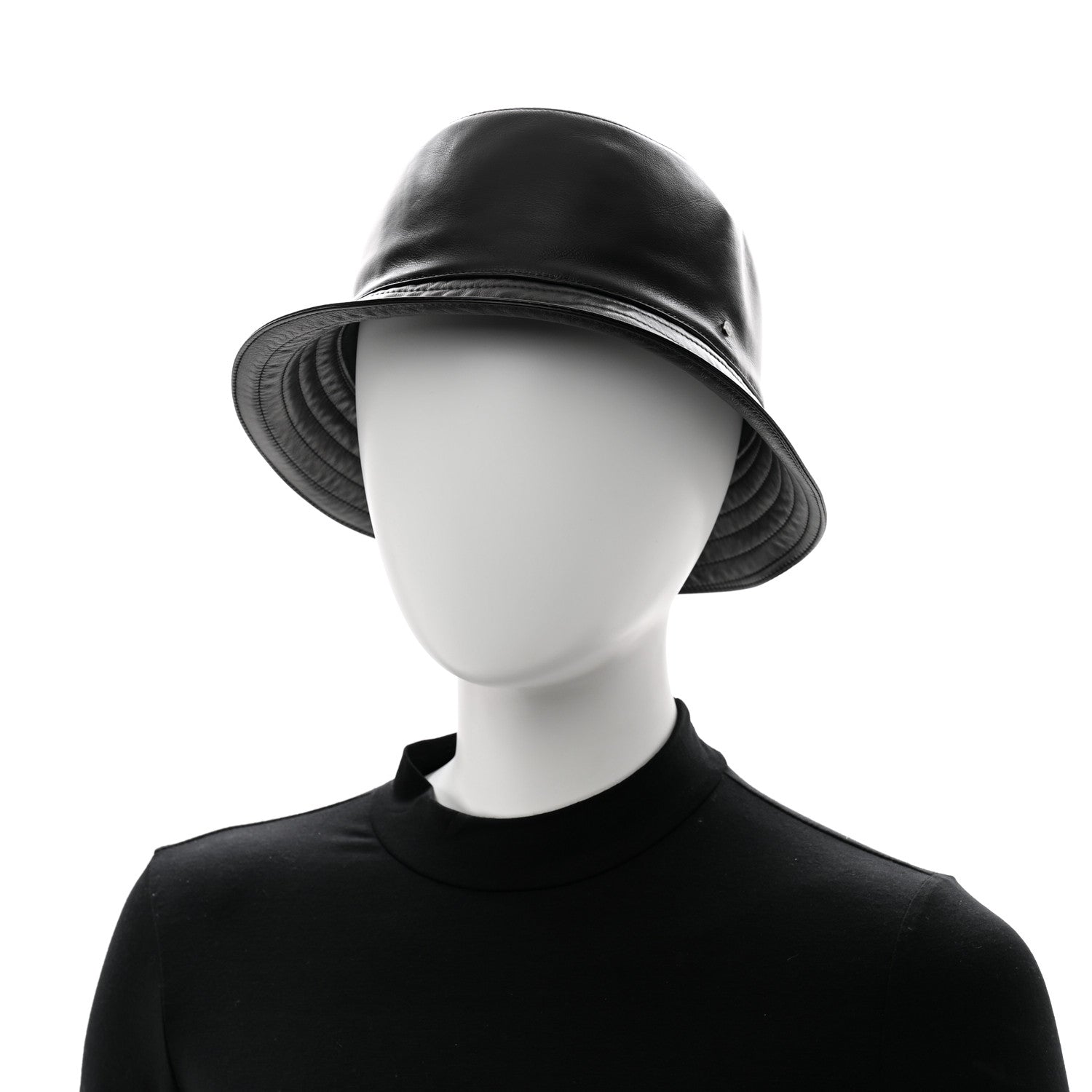 Hermes Newton Calfskin Fred Bucket Hat 59 Black 2 of 10