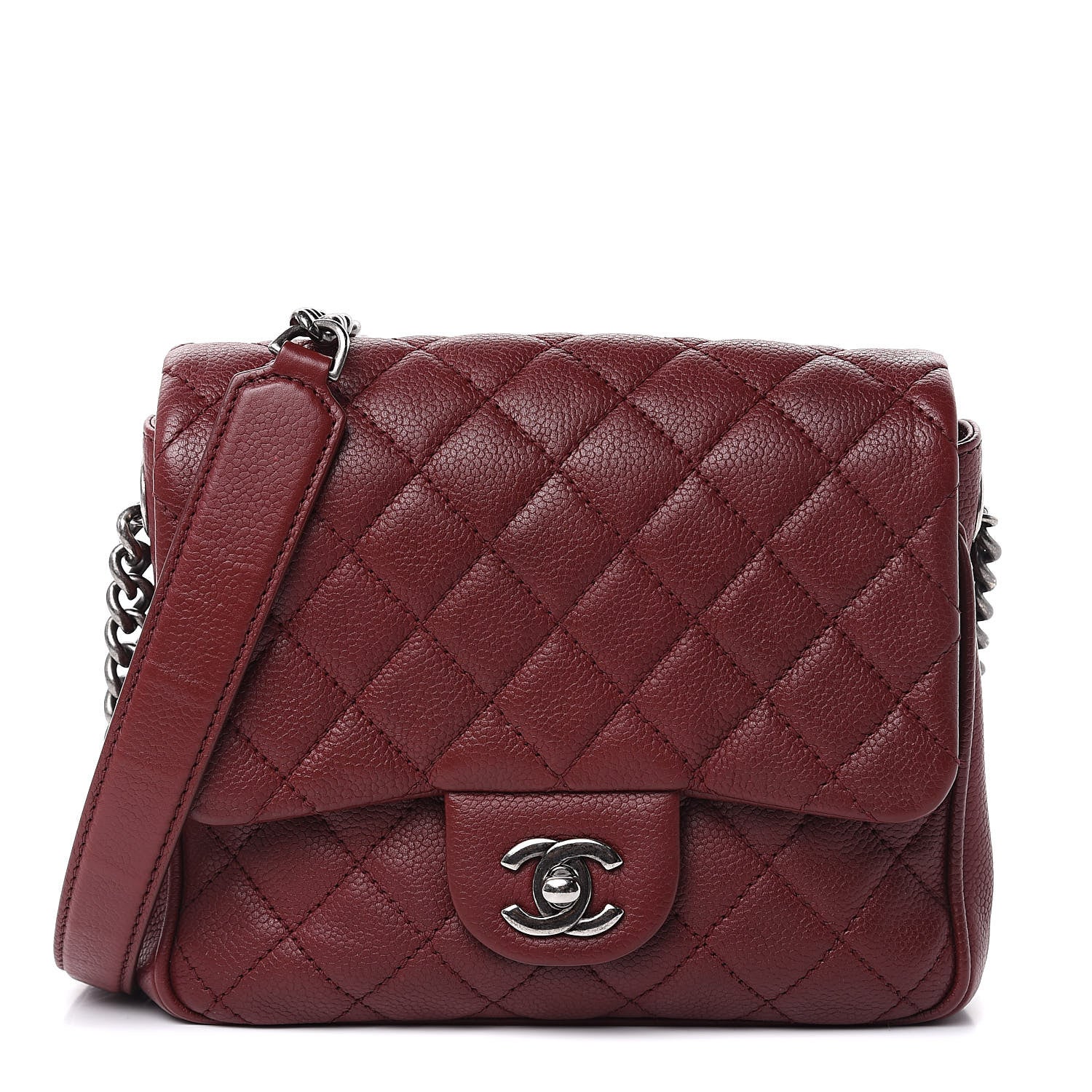 Chanel Caviar Quilted Small Rock In Rome Flap Burgundy 1 of 10