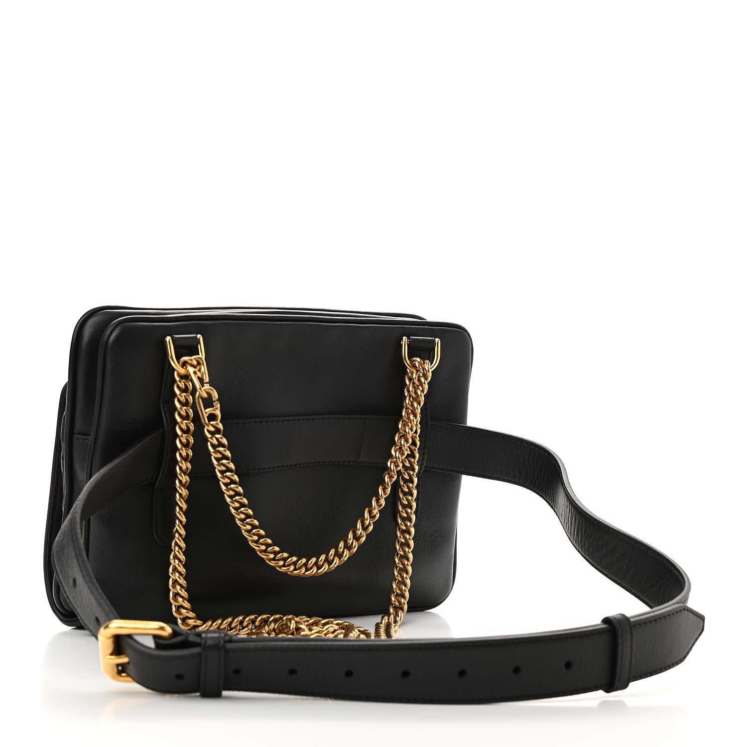 Fendi Nappa FF 1974 Diagonal Embossed Upside Down Belt Bag Black 3 of 11