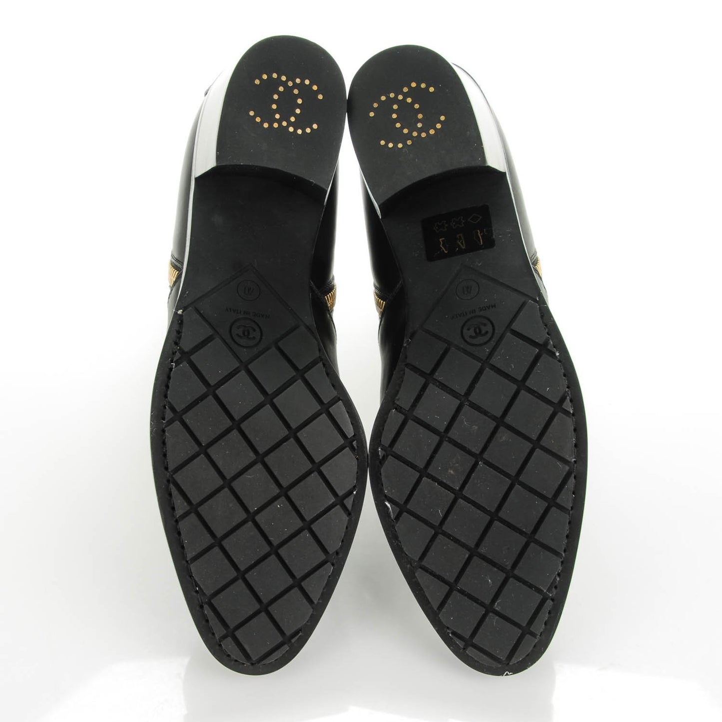 Calfskin Double Zip Short Boots 40 Black