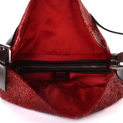 Fendi Beaded Baguette Red 5 of 6