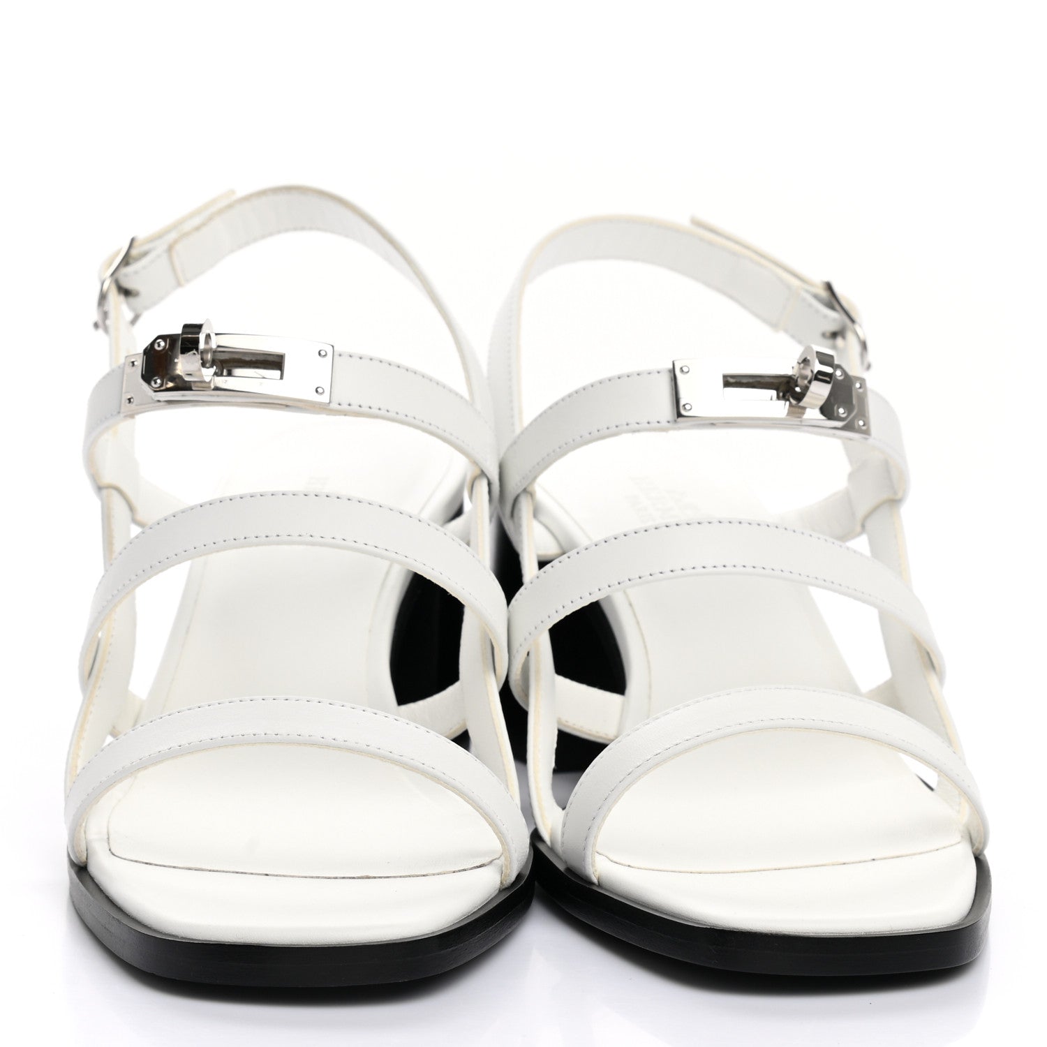 Hermes Calfskin Eve 60 Sandals 37 White 2 of 9
