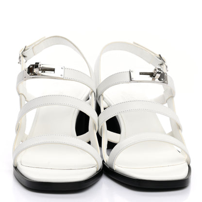 Hermes Calfskin Eve 60 Sandals 37 White 2 of 9