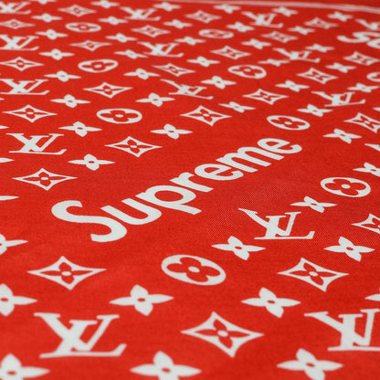 Louis Vuitton X SUPREME Cotton Monogram Bandana Scarf Red 7 of 7