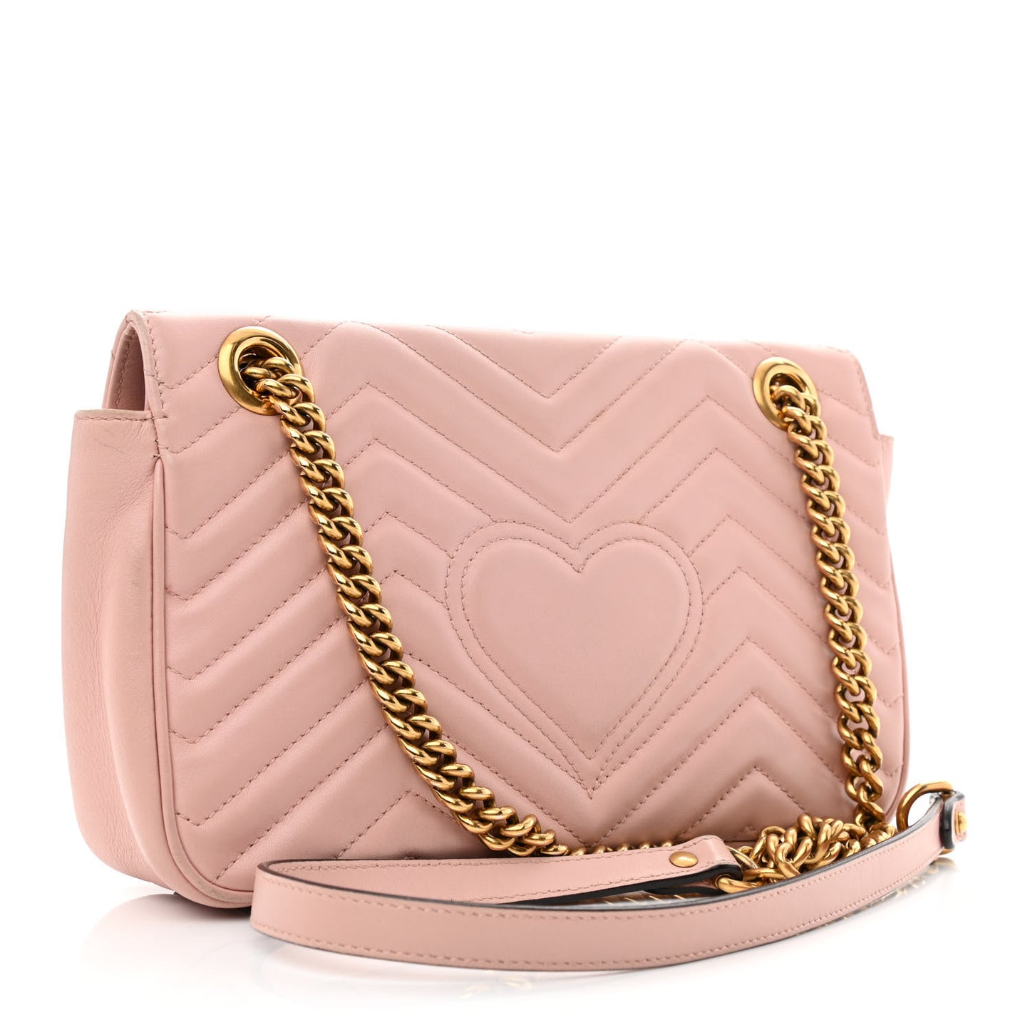 Calfskin Matelasse Small GG Marmont Shoulder Bag Perfect Pink