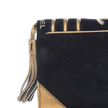 Chanel Suede Quilted Bible Book CC Clutch Black 9 of 16