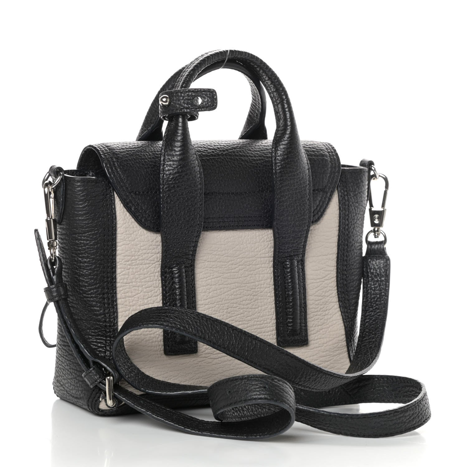 3.1 Phillip Lim Textured Calfskin Mini Pashli Satchel Black Feather 3 of 9
