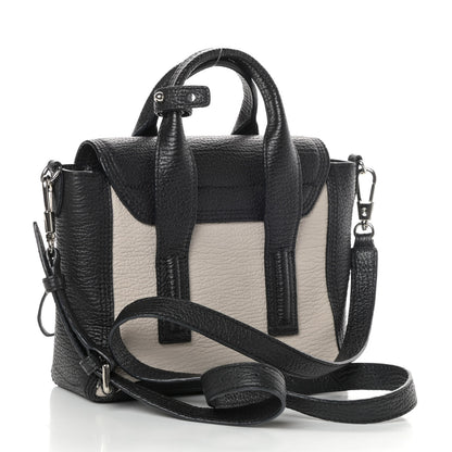 3.1 Phillip Lim Textured Calfskin Mini Pashli Satchel Black Feather 3 of 9
