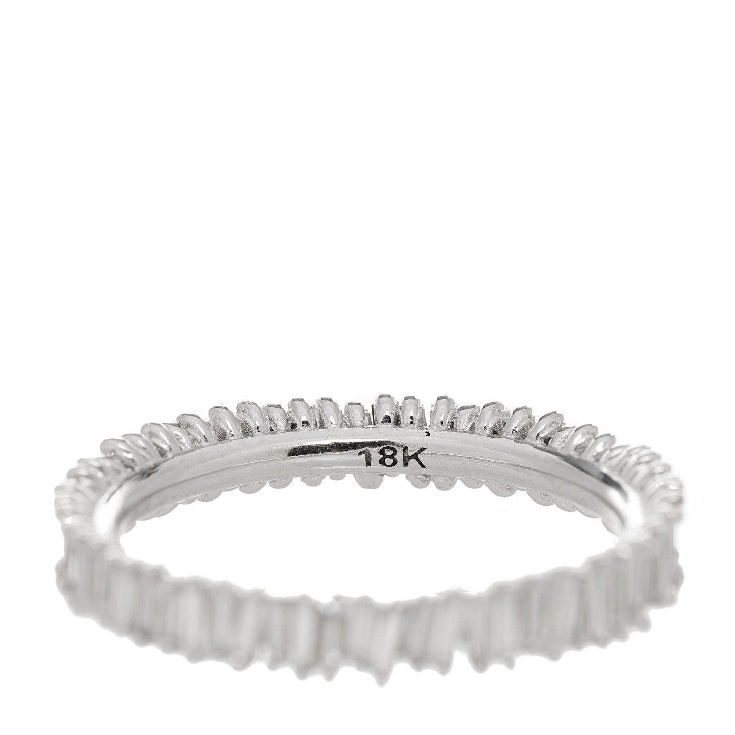 18K White Gold Diamond Classic Eternity Band Ring 52 6