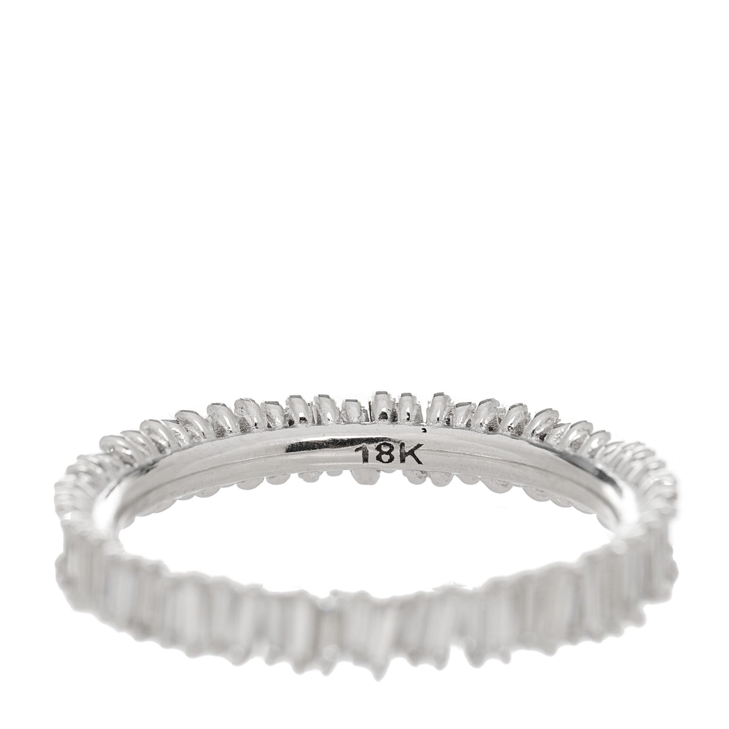 Suzanne Kalan 18K White Gold Diamond Classic Eternity Band Ring 52 6 4 of 5
