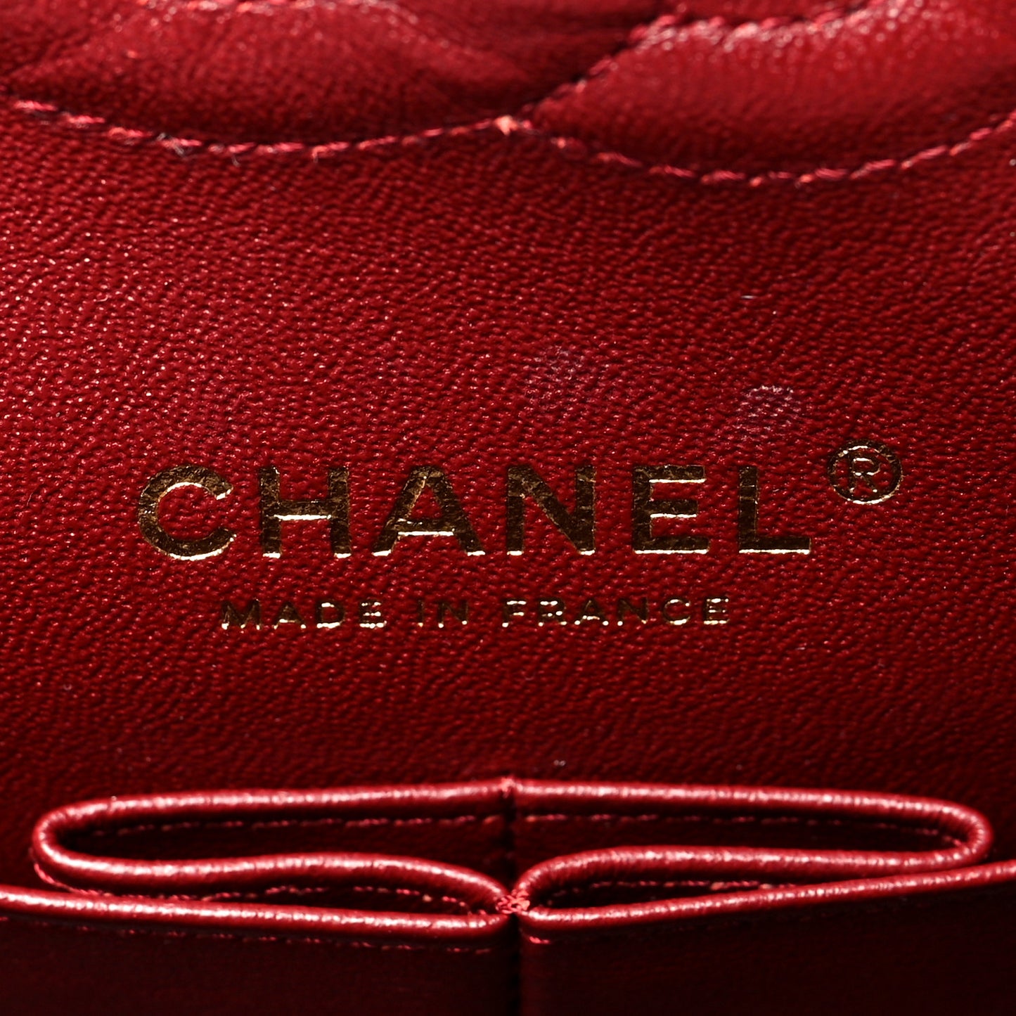 Caviar Quilted Medium Double Flap Dark Red