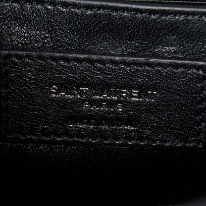 Saint Laurent Grain De Poudre Textured Mixed Matelasse Triquilt Small Monogram Monochrome Satchel Black 7 of 11
