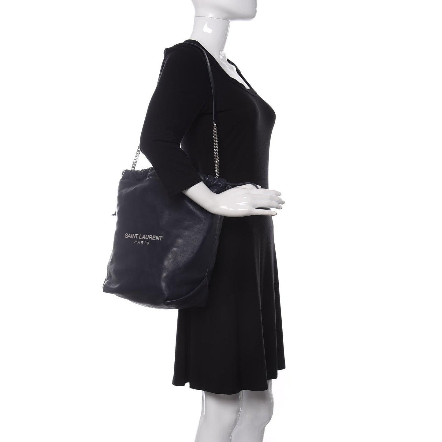 Lambskin Teddy Drawstring Bag Navy