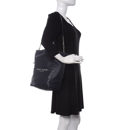 Saint Laurent Lambskin Teddy Drawstring Bag Navy 2 of 11