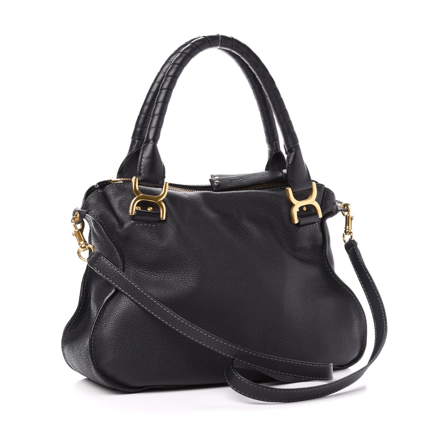 Calfskin Medium Marcie Satchel Black