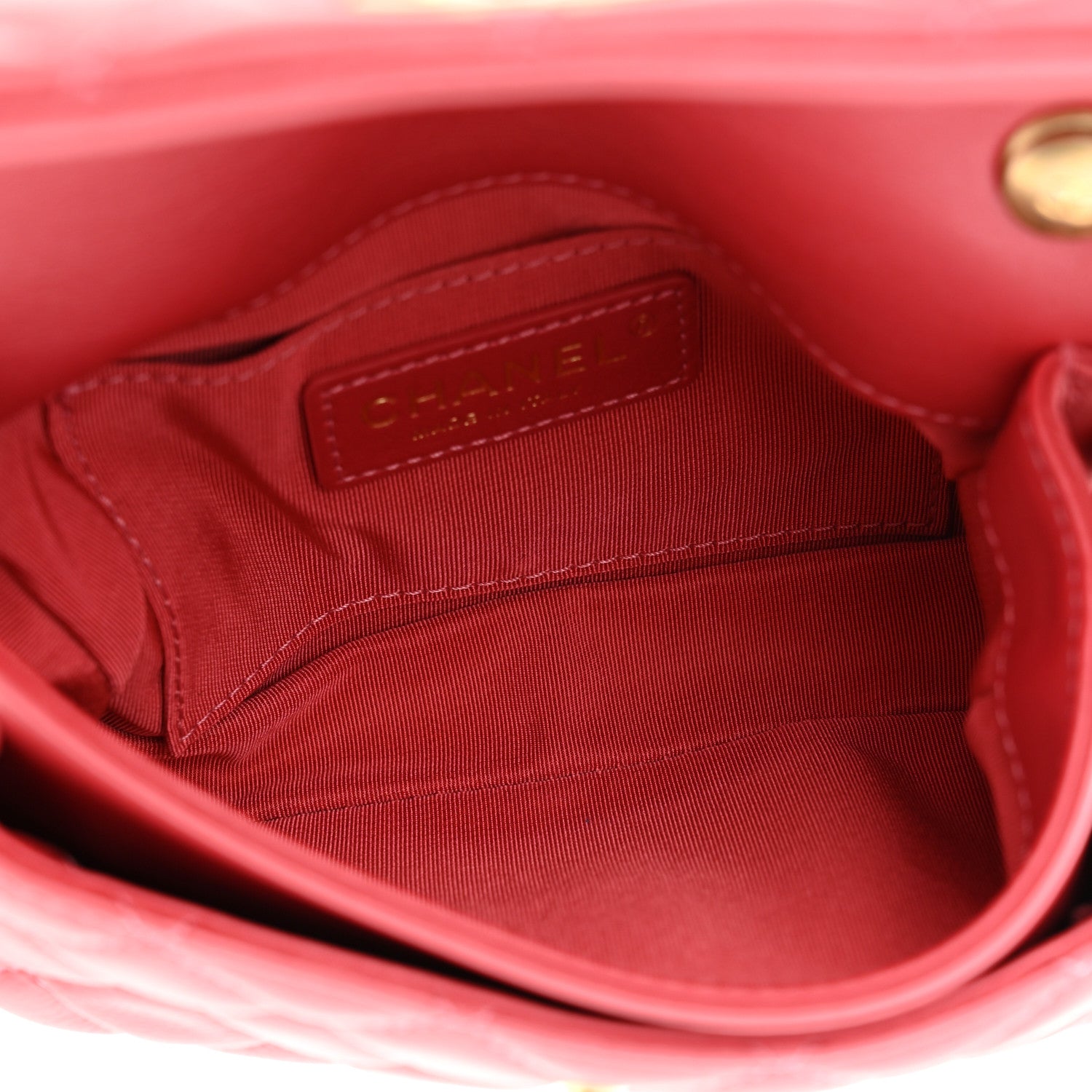 Chanel Calfskin Quilted Top Handle Flap Dark Pink 5 of 10