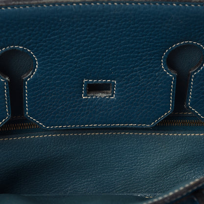 Hermes Taurillon Clemence Birkin 35 Bleu Thalassa 17 of 56