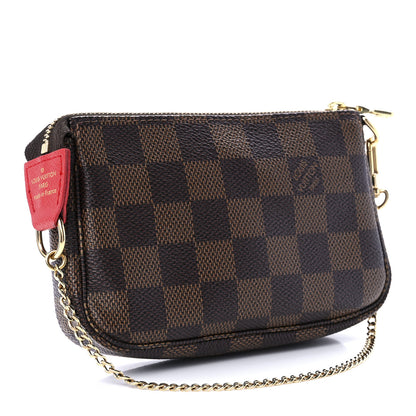 Louis Vuitton Damier Ebene 2019 Christmas Animation Mini Pochette Accessories Red 3 of 11