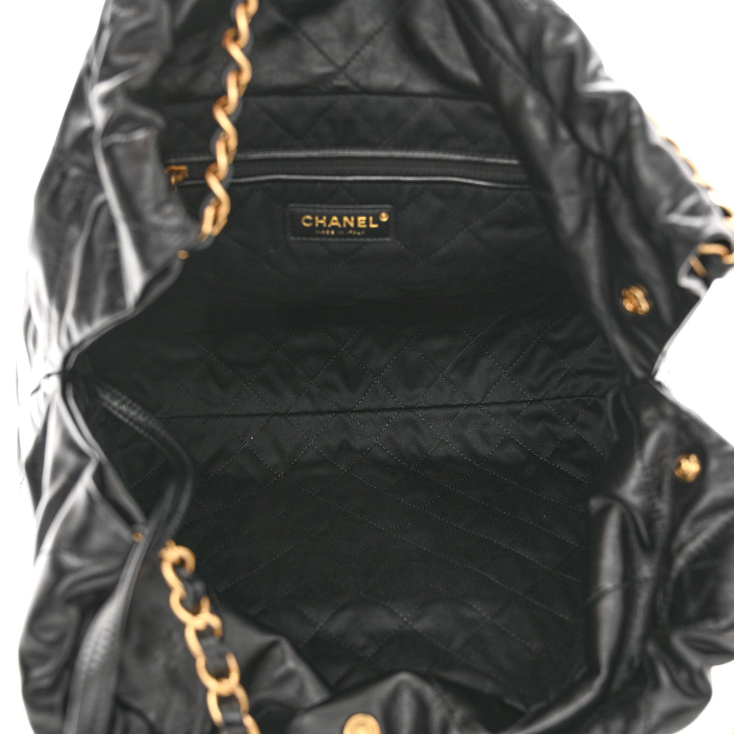 Chanel Shiny Calfskin Quilted Chanel 22 Black 6 of 11