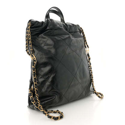 Chanel Shiny Calfskin Quilted Chanel 22 Backpack Black 3 of 10