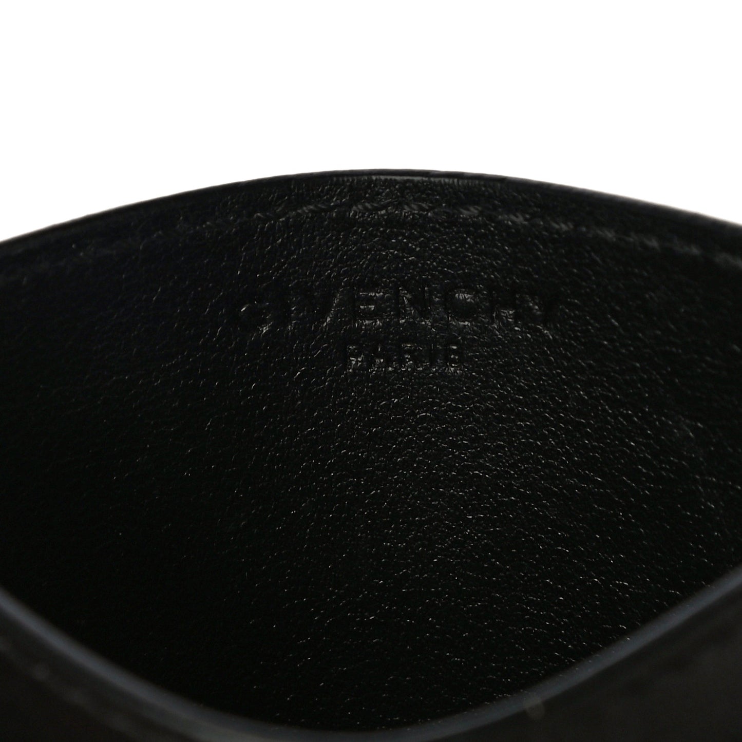 Lambskin Logo Printed Card Holder Black
