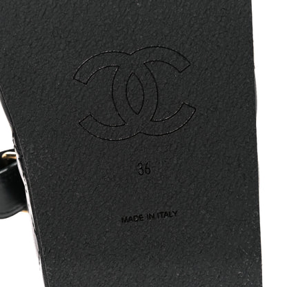 Chanel Lambskin Quilted Dad Sandals 36 Black 6 of 8