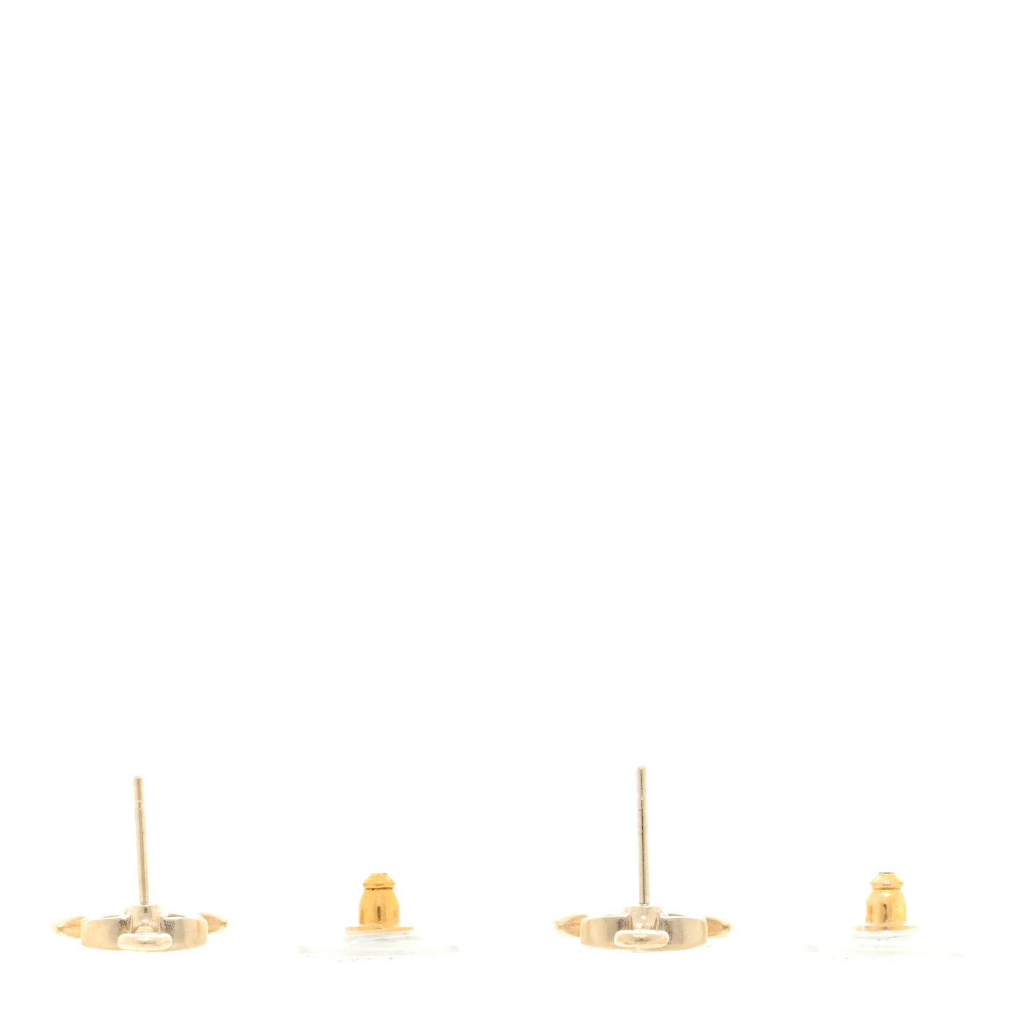 Metal Anchor CC Earrings Gold