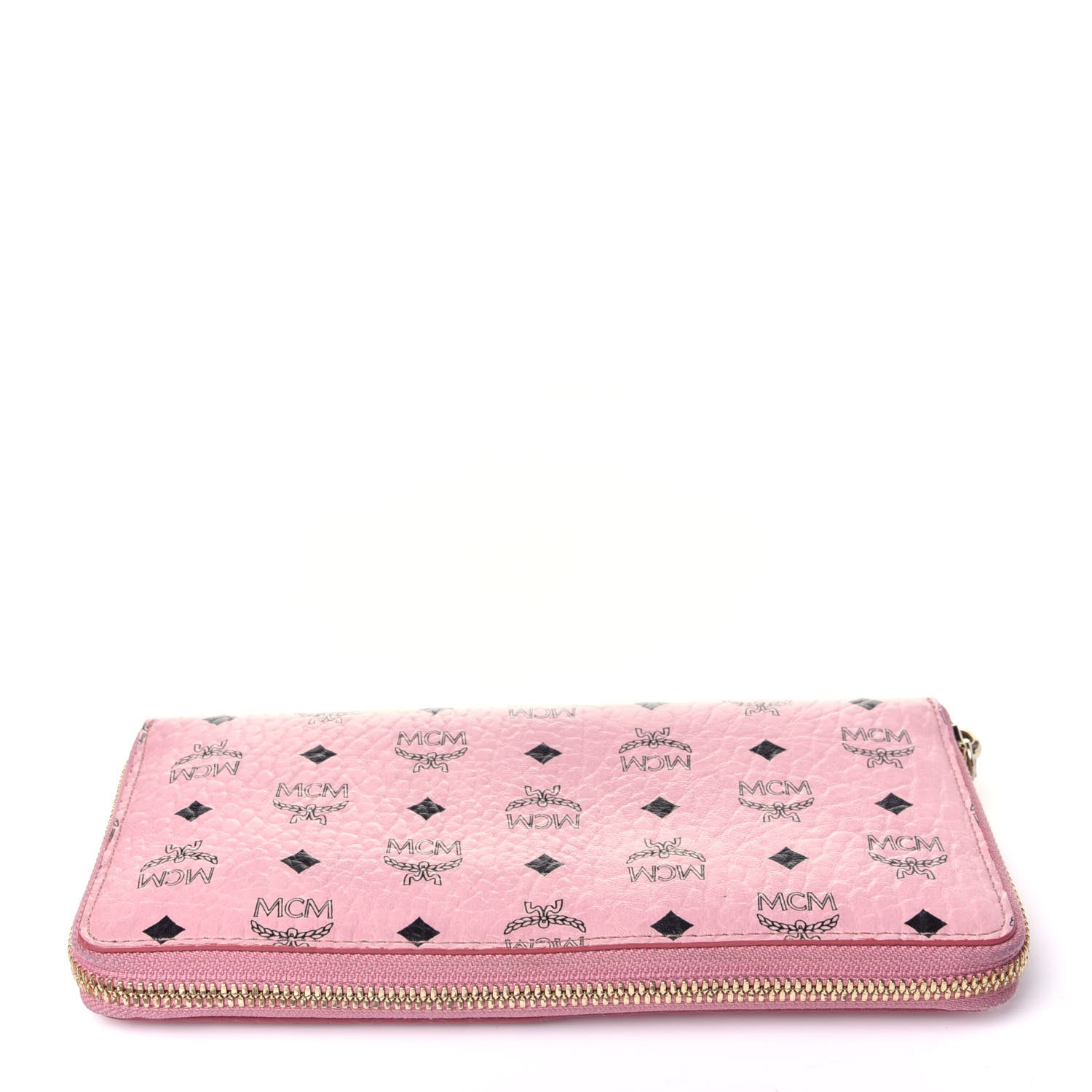 MCM Visetos Large Zip Around Wallet Pink 11 of 11