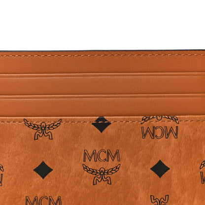 MCM Calfskin Visetos Card Holder Money Clip Cognac 9 of 10