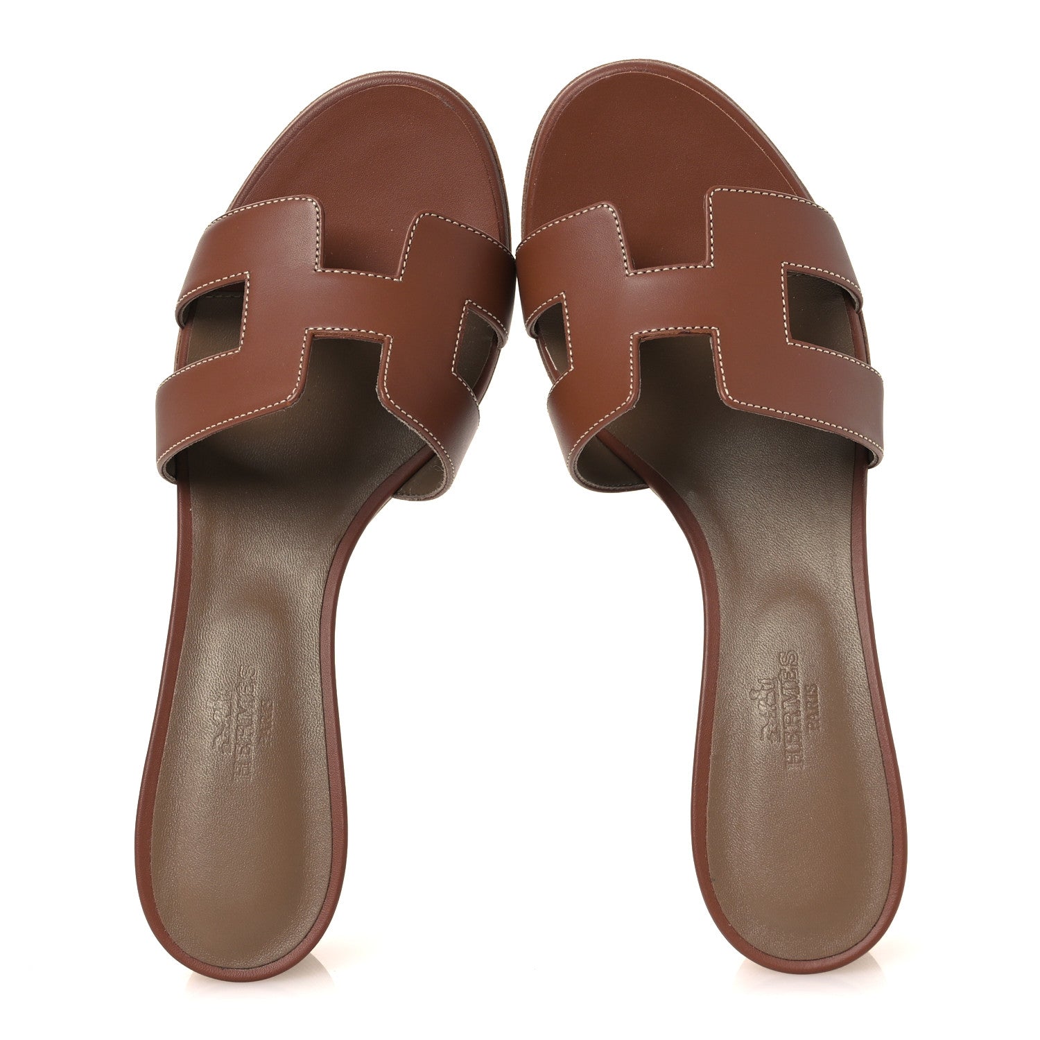 Hermes Calfskin Oasis Sandals 36.5 Gold 1843133 – FASHIONPHILE