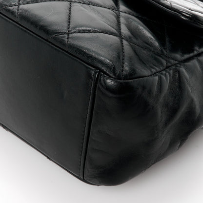 Chanel Glazed Calfskin Quilted Medium Gold Bar Top Handle Flap Black 11 of 11