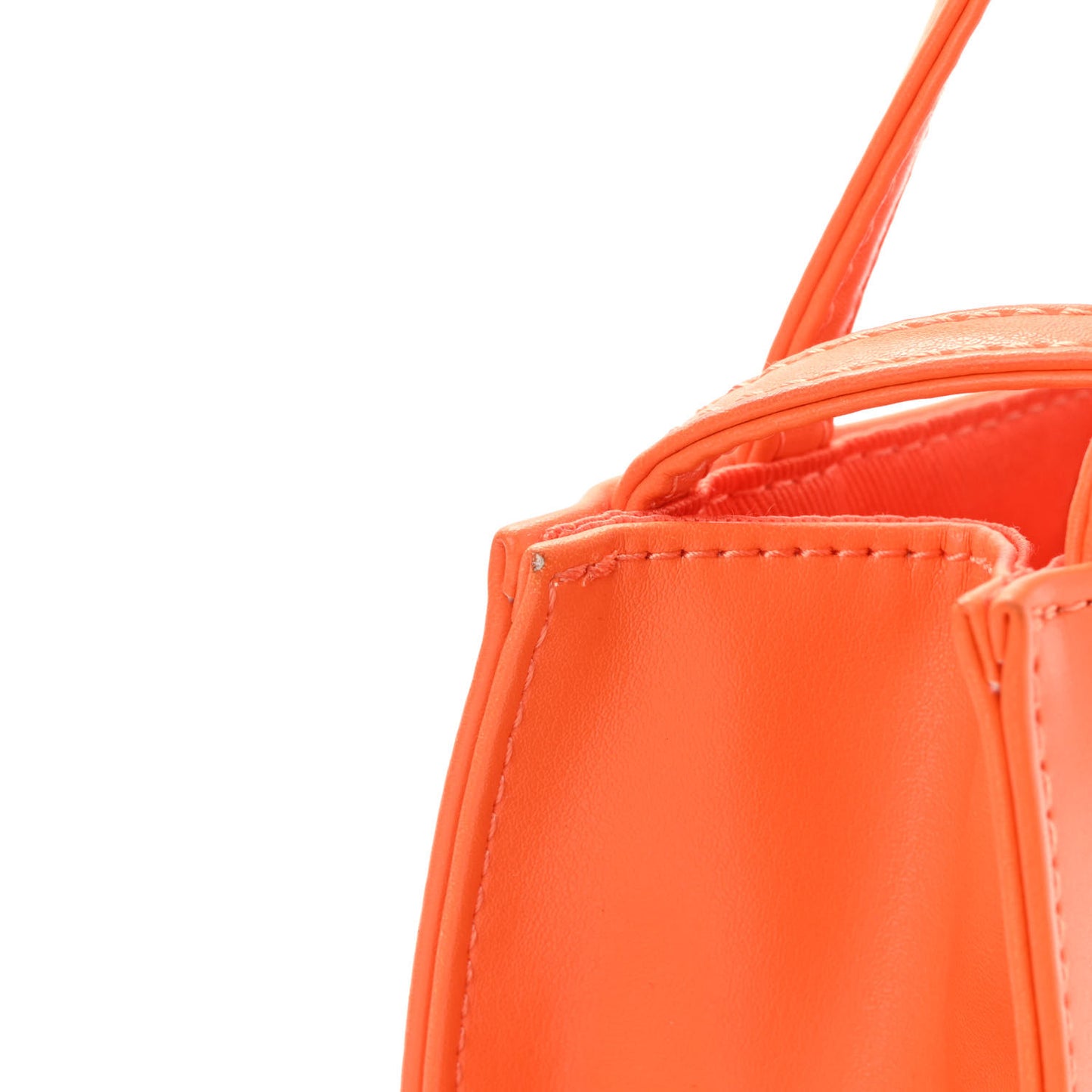 Vegan Leather Small Shopping Bag Orange